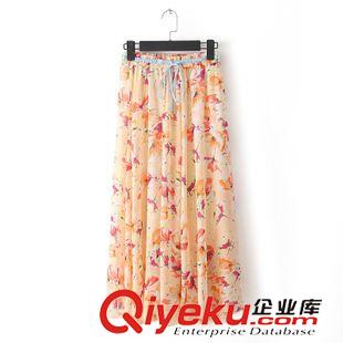 半身裙 2014夏季新款女裝 雪紡印花半身裙 波西米亞半身長裙沙灘裙 B6原始圖片2