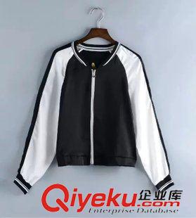 原單系類 2015新款女裝雪紡拼接夾克女短款薄外套棒球服女夾克上衣女原始圖片2