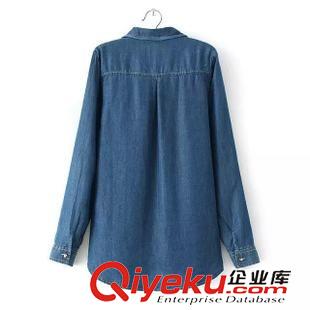 7.15 原單天絲牛仔長版襯衫 外貿(mào)精致好做工好品質(zhì) 2015新款原始圖片3