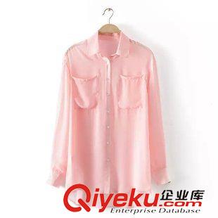 7.10 歐美dp 時(shí)尚百搭新款 真絲雪紡 女俏皮上衣襯衫長(zhǎng)袖雪紡原始圖片2