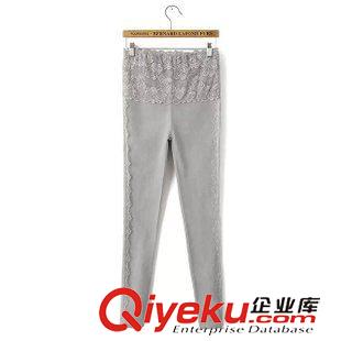 打底褲 2015春季女裝女褲批發(fā)淑女風(fēng)時(shí)尚百搭純色蕾絲拼接彈力小腳打底褲原始圖片2