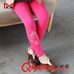 打底褲 15991YK（LOVE皮褲）女童秋冬款PU加厚加絨打底褲兒童長褲子