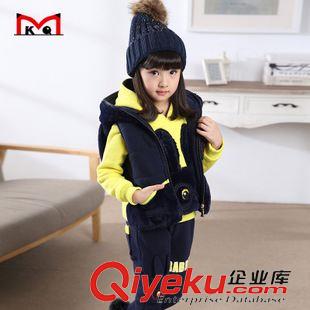 冬套裝 X9032HXY（眼鏡兔三件套）女童2015新款冬裝卡通運動休閑套裝原始圖片2