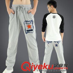男童褲子 K1233WLC（方塊五角星長褲）男童秋裝長褲青少年春秋裝運動褲子原始圖片3