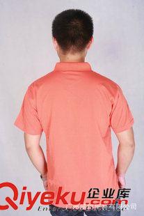 耐穿型工作服 廣州服裝廠家加工夏裝有領短袖T恤橙色文化衫現貨供應