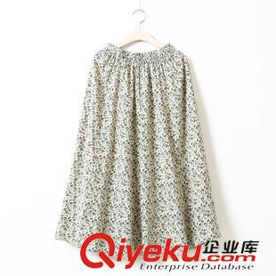 8.13新款 邂逅 文藝碎花森女系清新長款裙子棉麻大擺裙仙女裙女秋款2色5177原始圖片2