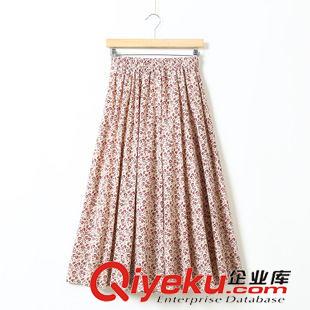 8.13新款 邂逅 文藝碎花森女系清新長款裙子棉麻大擺裙仙女裙女秋款2色5177原始圖片3