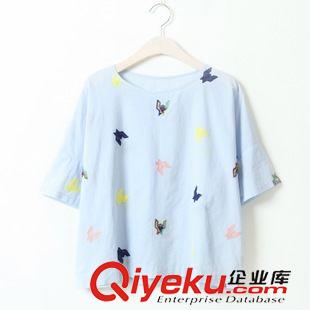 7.14新款 簡愛  文藝夏季棉麻純色襯衫 小v領蝙蝠袖襯衫女3色ec5163