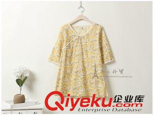 6.11新款 且聽風吟  2015夏季新款女士襯衫文藝盤扣印花中袖襯衫女2色5092原始圖片2