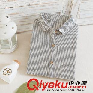 10.30新款 云朵 日系小清新娃娃領花邊領長袖襯衫女森林系 cc4152