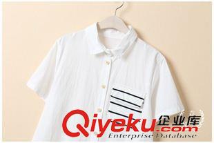上裝 有約 文藝小清新棉麻寬松翻領(lǐng)單排扣連衣裙女5037原始圖片3