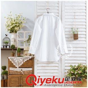 襯衫 微風(fēng) 日系小清新中長(zhǎng)款風(fēng)琴皺百搭白襯衫長(zhǎng)袖女yc4148原始圖片3