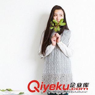 毛衣 浪漫約會(huì) 文藝小清新拼接花邊背心連衣裙女4色 hl4537