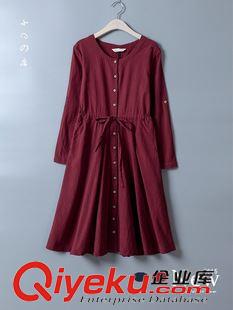 連衣裙 凝鏡 文藝小清新花線高領(lǐng)長袖套頭毛衣連衣裙女冬2色 hl4781