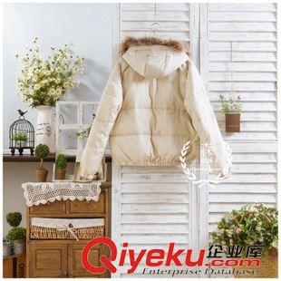 羽絨服 小雨點 日系小清新圓點可脫卸帽長袖羽絨棉服女外套2色 sf4344