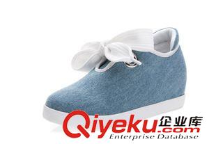 15天以內(nèi)新款 2015夏秋新款牛仔布純色休閑女鞋韓版厚底內(nèi)增高系帶單鞋學(xué)生潮鞋原始圖片2
