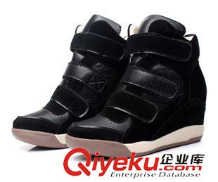 工廠歷年產品（已下架款式） 撞色潮鞋 韓版厚底拼色魔術貼內增高休閑鞋高幫鞋運動鞋女鞋