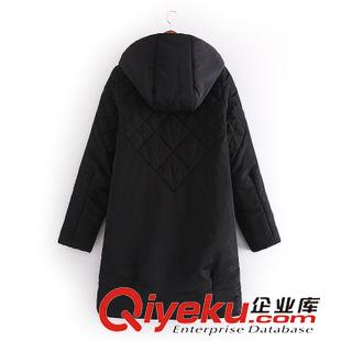 9月26日 2015秋冬女裝新款 純色衍縫菱形拉鏈連帽羽絨棉衣1DS-9.656原始圖片2