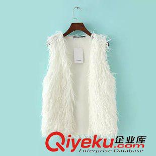 9月29日 歐洲站2015秋季女裝新款 純色長毛須須顯瘦背心馬甲23YG-9.745原始圖片2