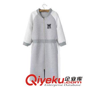 9月12 歐洲站熱賣爆款 女拼接拉鏈修身字母貼布空氣層連衣裙14HL-9.382