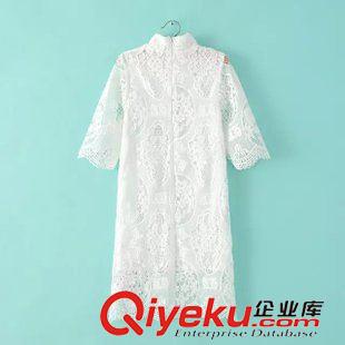 9月12 歐洲站名媛氣質秋裝 女全蕾絲鏤空小高領七分袖連衣裙14YY-9.389原始圖片3