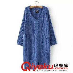 9月13 韓版秋季新品氣質女士麻花V領套頭針織裙連衣裙毛衣裙19ZJ-9.405