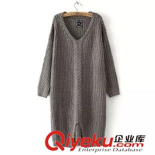 9月13 韓版秋季新品氣質女士麻花V領套頭針織裙連衣裙毛衣裙19ZJ-9.405