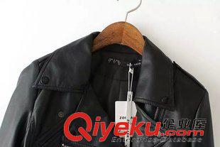 15年9月6-10 時尚秋裝人氣 女士個xa心字母后背修身拉鏈機車皮衣18QQ-9.271原始圖片3