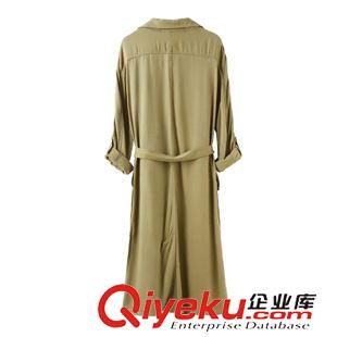 15年9月6-10 歐洲站大氣秋裝 女純色翻領(lǐng)雙排扣大口袋系帶挽袖風(fēng)衣1JQ-9.299原始圖片2