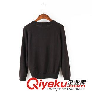 15年9月6-10 時尚秋裝 女士百搭撞色愛心提花休閑百搭針織衫1JQ-9.303原始圖片2