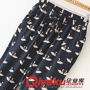 15年8月26-31 秋季人氣爆款 女士對(duì)鵝印花腰部系帶松緊腰哈倫褲長(zhǎng)款11RM-8.476原始圖片3