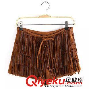 15年8月21-25 時尚歐美秋裝 女士多層流蘇鹿皮絨短褲靴褲24XL-8.388