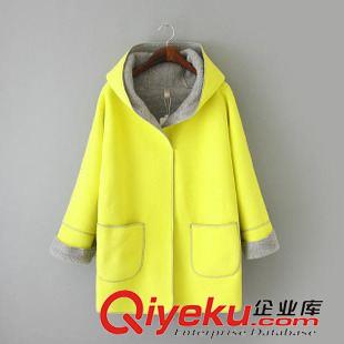 15年8月16-20 歐美風秋裝爆款 女撞色羊羔絨內膽連帽糖果色大衣外套14ZW-8.256原始圖片2