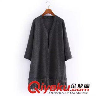 15年8月16-20 時尚休閑秋裝 女流蘇下擺寬松七分袖斗篷針織開衫毛衣14ZW-8.260