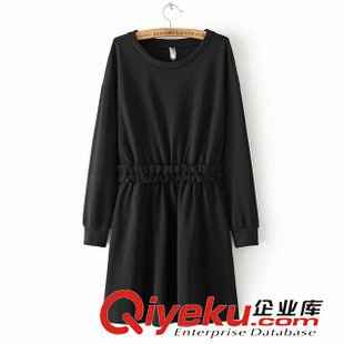 15年8月11-15 甜美秋冬新款女裝 可愛木耳腰花修身長袖加厚連衣裙1DN-8.181原始圖片2