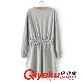 15年8月11-15 甜美秋冬新款女裝 可愛木耳腰花修身長袖加厚連衣裙1DN-8.181原始圖片3