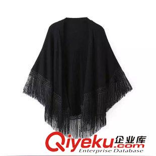 15年8月11-15 歐美風(fēng)人氣新款秋裝 女士流蘇下擺拼接針織和服開衫外套4QQ-8.209原始圖片2