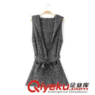 15年8月11-15 早秋新款 女士休閑百搭腰帶修身無袖針織連帽馬甲5LTB-8.244
