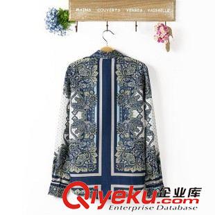 15-6月26-30 歐美氣質(zhì)時(shí)尚爆款 女士定位花深色印花長袖襯衫襯衣24BJ-6.492