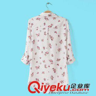 15-6月26-30 歐美氣質款 女士波點小花時尚氣質長袖襯衫襯衣24BJ-6.488