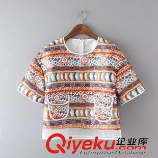15-6月26-30 歐美風個性時尚新款 女士清新花草印花喇叭袖襯衫上衣24BJ-6.470