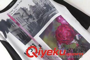 15-5月26-31 歐洲站時尚夏 女休閑百搭風景美女花朵照片印花長袖T恤1TL-5.464