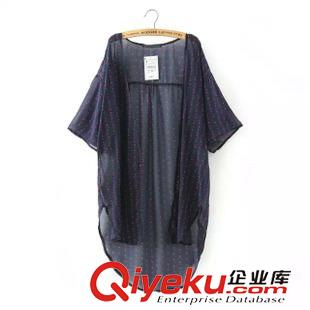 防曬衣 歐美風(fēng)時(shí)尚 女夏季必備6色印花弧形下擺雪紡防曬衣1XZ-6.427