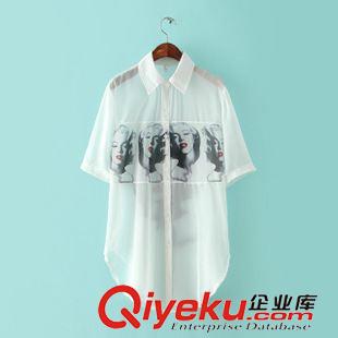 防曬衣 夏季百搭必備女裝 夢露3D前后印花弧形下擺雪紡防曬衣20MY-5.063