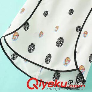 小背心/吊帶衫 夏季時尚潮流爆款 女士橢圓印花黑邊拼接雪紡無袖背心11RM-5.370