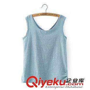 小背心/吊帶衫 民族風(fēng)小清新熱賣爆款 女士糖果色圓領(lǐng)無(wú)袖棉麻背心11WC-7.212原始圖片2