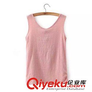 小背心/吊帶衫 民族風(fēng)小清新熱賣爆款 女士糖果色圓領(lǐng)無(wú)袖棉麻背心11WC-7.212原始圖片3