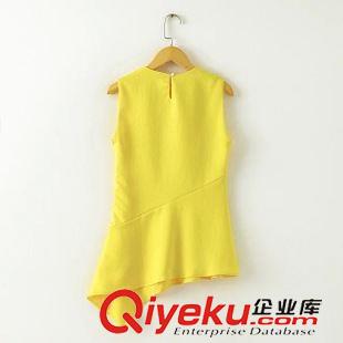 小背心/吊帶衫 夏季時尚新款 女士氣質甜美不規則下擺無袖長款雪紡衫5SP-5.570原始圖片2