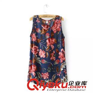 小背心/吊帶衫 甜美夏裝人氣百搭 女士清新花朵油畫雪紡無袖背心MM-5.581原始圖片2