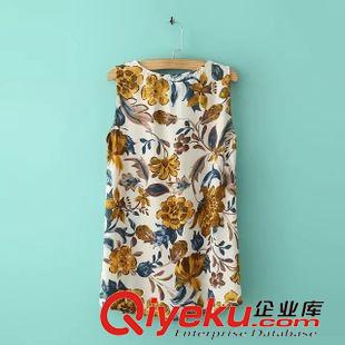 小背心/吊帶衫 甜美夏裝人氣百搭 女士清新花朵油畫雪紡無袖背心MM-5.581原始圖片3